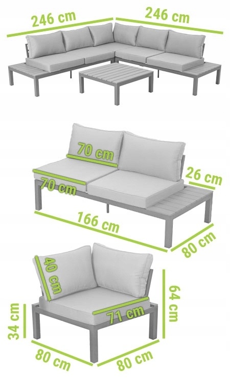 Zestaw ogrodowy BALI narożnik stolik taras ogród patio rogówka wypoczynek Linia Bali