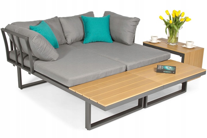 Narożnik ogrodowy uniwersalny KAMELEON modułowy wielofunkcyjny ze stolikiem