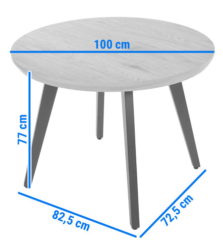 okrągły stół do jadalni 100 cm dla 4 osób