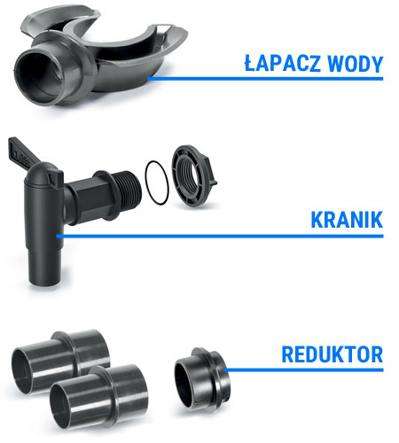 zestaw przyłączeniowy do beczki na deszczówkę