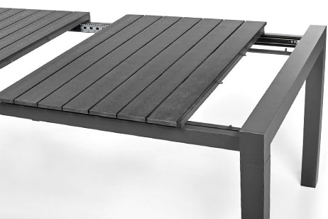 stół ogrodowy aluminiowy z deskami kompozytowymi