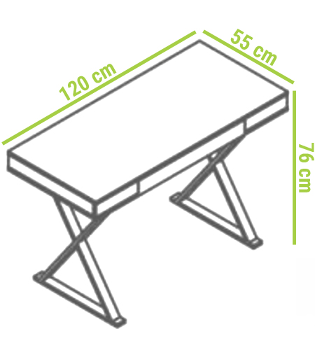 biurko lakierowane B31 mdf chromowane nogi