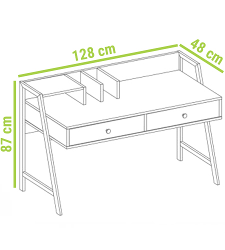 biurko zabudowane z nadstawką B47