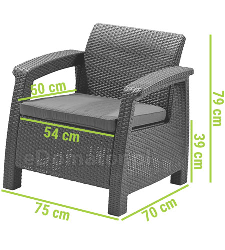 fotele ogrodowe krzesła z poduszkami Corfu Keter