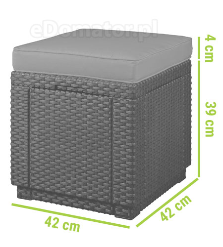 pufa schowek ogrodowy cube rattan