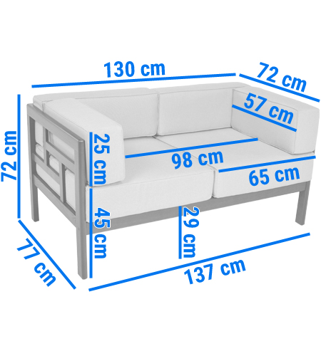 drewniana sofa ogrodowa z poduszkami EDEN