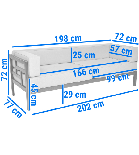 sofa ogrodowa drewniana z poduszkami EDEN