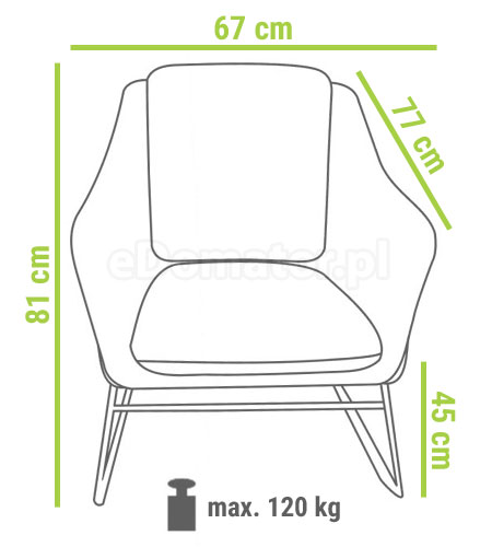 fotel loftowy srebrny tapicerowany szary krzesło fotelowe Soft