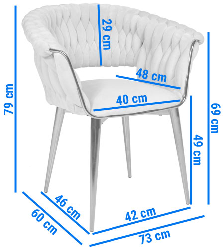 krzesło tapicerowane welurowe IRIS LUX