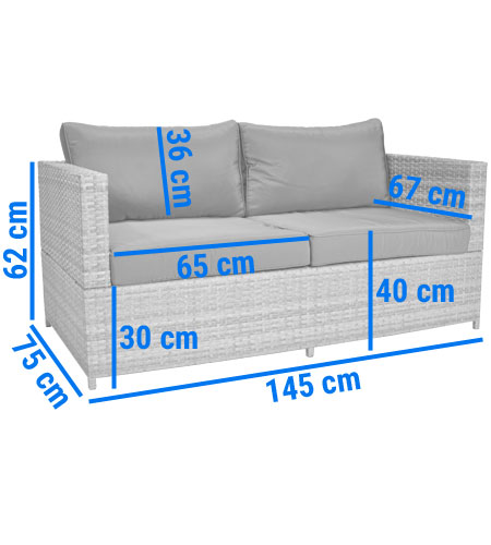 sofa ogrodowa z technorattanu malaga