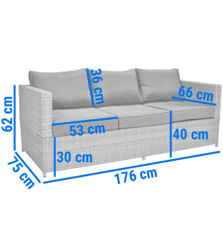 sofa ogrodowa z technorattanu malaga