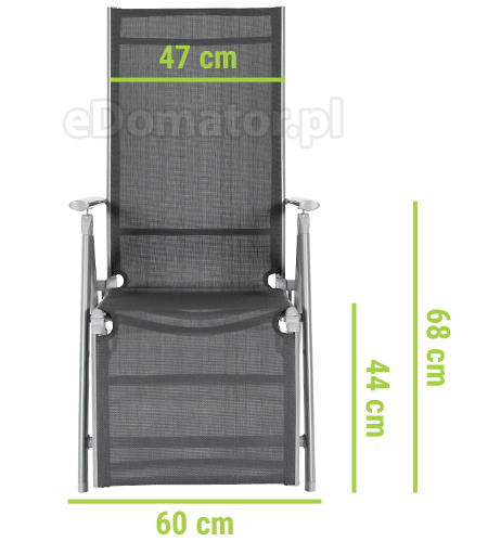 krzesło rozkładane leżak aluminiowy laguna szary