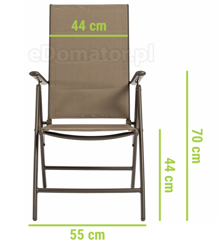 krzesło składane aluminiowe brązowe modena