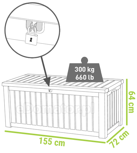 skrzynia ogrodowa rockwood 570 litrów