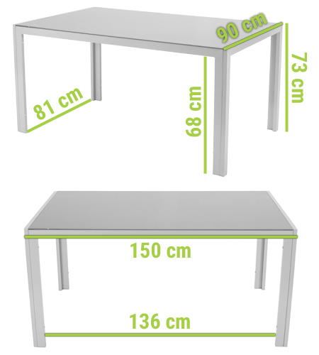 stół ogrodowy szklany aluminiowy Wenecja