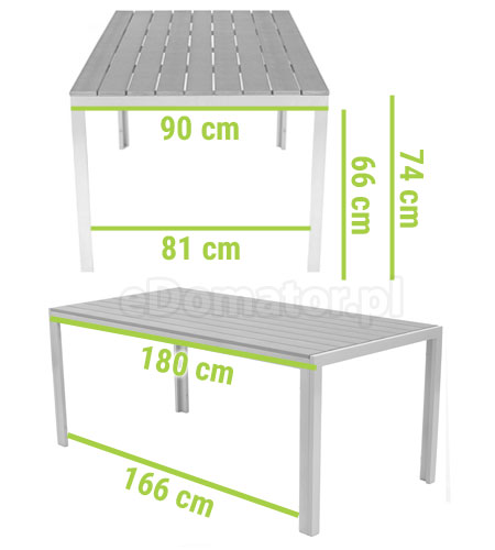 stół aluminiowy brązowy pollywood modena