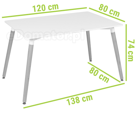 stół do jadalni biały prostokątny Mediolan 120 cm