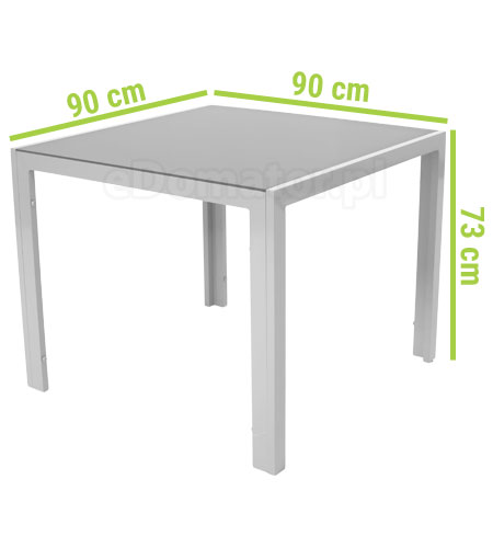 stół aluminiowy ogrodowy szary szklany blat wenecja