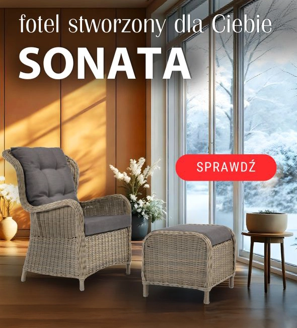 fotel sonata z podnóżkiem technorattan