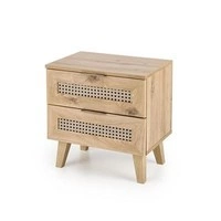 Szafka nocna z szufladami BORNEO SN-1 - dąb artisan/czarny