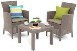 Stolik i krzesła na balkon ROSARIO 2-osobowy - cappuccino