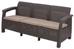 Sofa ogrodowa CORFU Max Love Seat 3-osobowy - brązowa