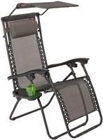 Leżak ogrodowy Zero Gravity ARUBA z daszkiem - grafitowy