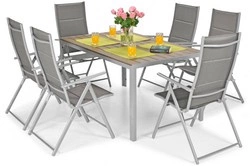 OUTLET - Meble ogrodowe aluminiowe dla 6 osób MODENA -Srebrny