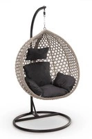 Fotel wiszący kosz kokon huśtawka bujak SIENA - szaro/czarny