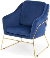 Krzesło fotel do salonu loft SOFT 3 GOLD - granatowy