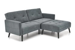 Sofa narożna rozkładana z podnóżkiem CORNELIUS - popiel