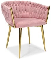 OUTLET - Krzesło glamour ROSA - pudrowy róż