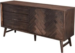 Komoda na nóżkach jodełka Ashton 155x75 cm - brązowy