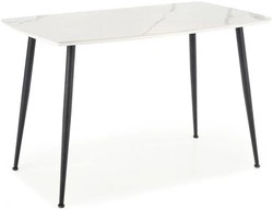 Stół do jadalni MARCO 120x70 cm - biały marmur / czarny