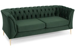 Sofa 2-osobowa w stylu angielskim Chesterfield - ciemnozielony