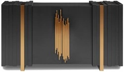 Luksusowa komoda Stilig ST023B 160x40x90 cm - czarnozłota