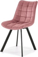 Tapicerowane krzesło K332 czarne nogi i pikowania - różowy