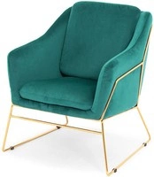 Krzesło fotel do salonu loft SOFT GOLD - zielony