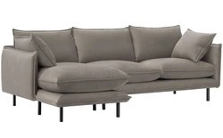 Rogówka lewa do salonu kanapa narożna - szary