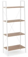 Biały regał loft 4 półki NARVIK 60x148 - dąb sanoma