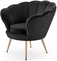 Fotel tapicerowany Glamour MUSZLA AMORINO GOLD - czarny