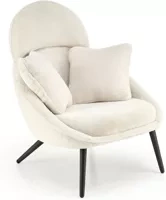 Fotel wypoczynkowy MERRY z poduszkami -  kremowy