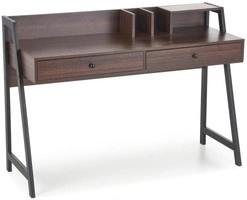 Biurko z szufladami i nadstawką B47 orzechowy / czarny