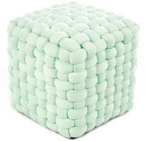Pufa kwadratowa podnóżek RUBIK - jasny zielony