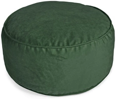 Duża okrągła PUFA welurowa siedzisko - ciemna zieleń