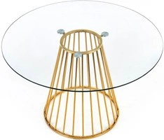 Stół okrągły glamour LIVERPOOL 120 cm - szkło hartowane