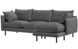 Kanapa narożna prawostronny narożnik wypoczynkowy - grafitowy