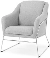 Krzesło fotel do salonu loft SOFT CHROM - jasny szary