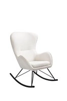 Nowoczesny fotel wypoczynkowy bujany LIBERTO 3 - biały