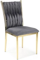 Wysokie krzesło glamour plecione oparcie K436 - popielaty